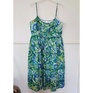 Jones New York Chiffon Babydoll Bandage Dress Cocktail Party Turquoise Size 16